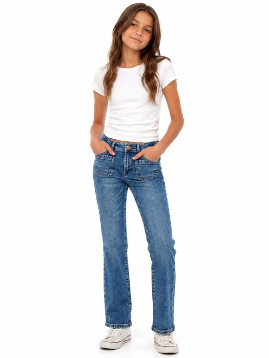 Crewcuts Other - Crewcuts Girls 12 Straight Leg Jeans Adjustable Waist Medium Wash NWT